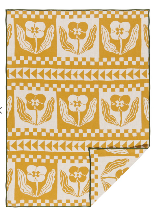 Yellow Floral Dishtowel