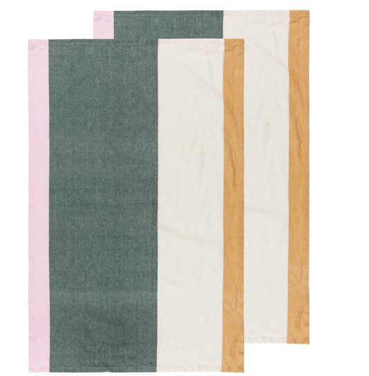 Green Stripe Dishtowel Set