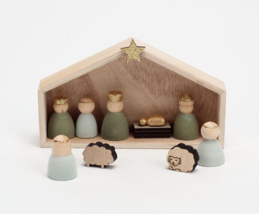 Flocked Nativity