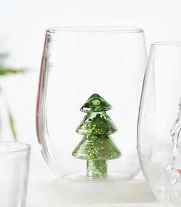 Glitter Tree Glass