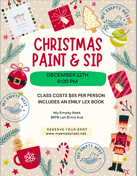 December Watercolor Sip & Paint