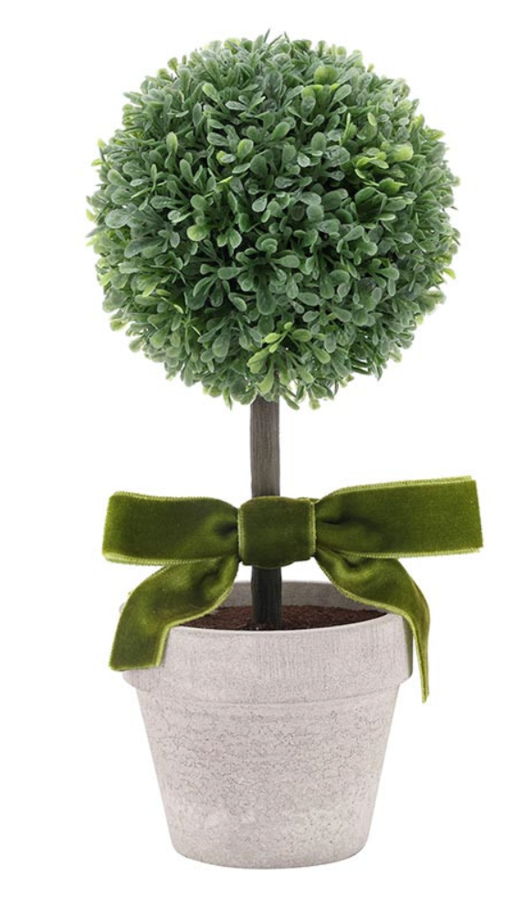 Topiary Pot with Bow (8")