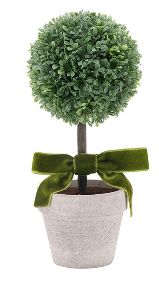 Topiary Pot with Bow (8")