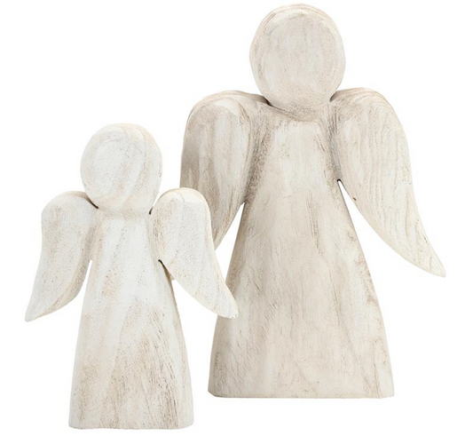 White Carved Wood Angel