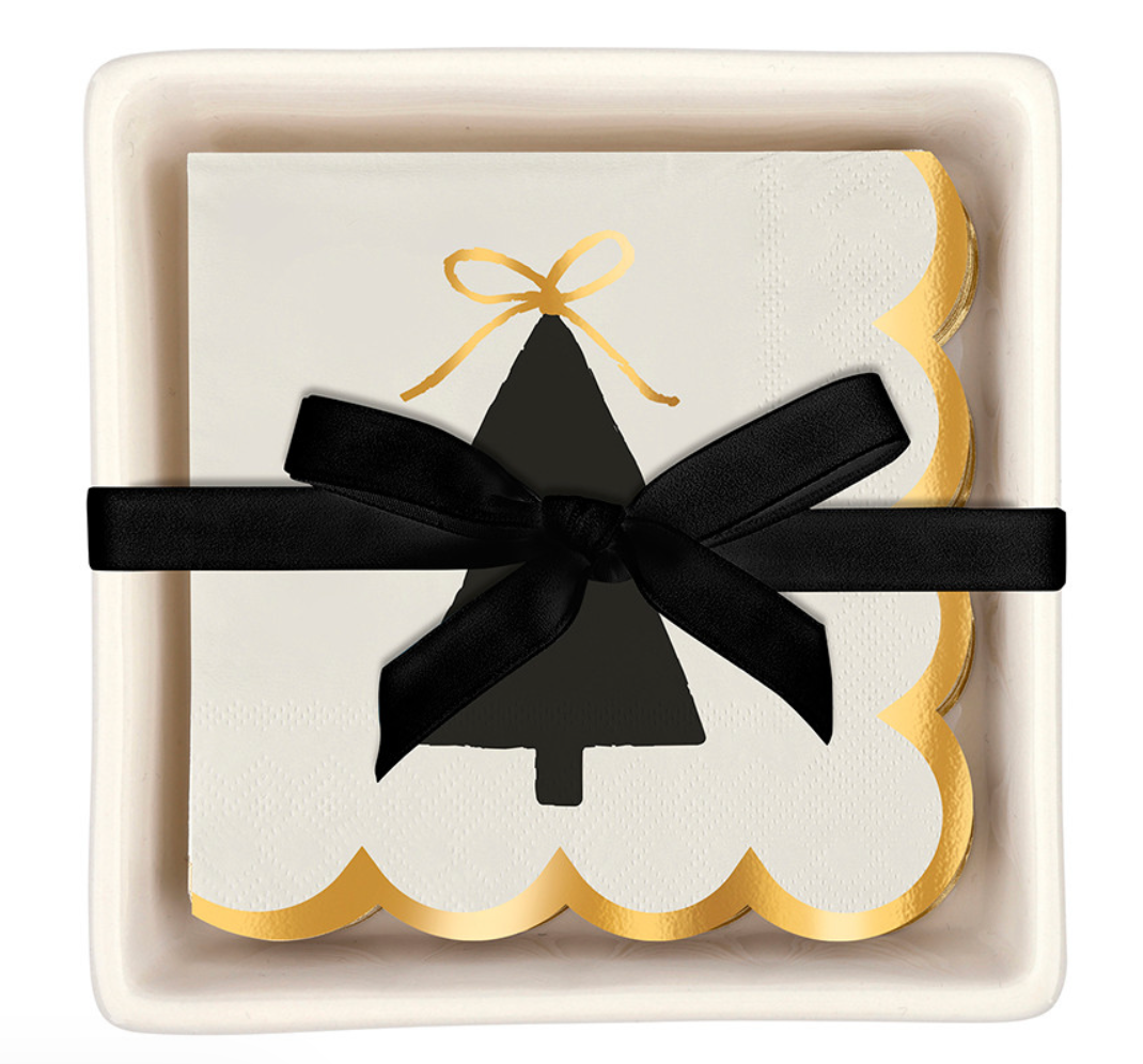 Ceramic Napkin Tray + Napkins