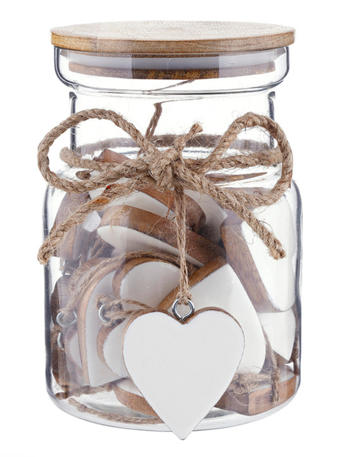 Enamel Wood Heart Ornaments