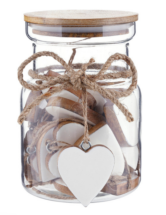 Enamel Wood Heart Ornaments