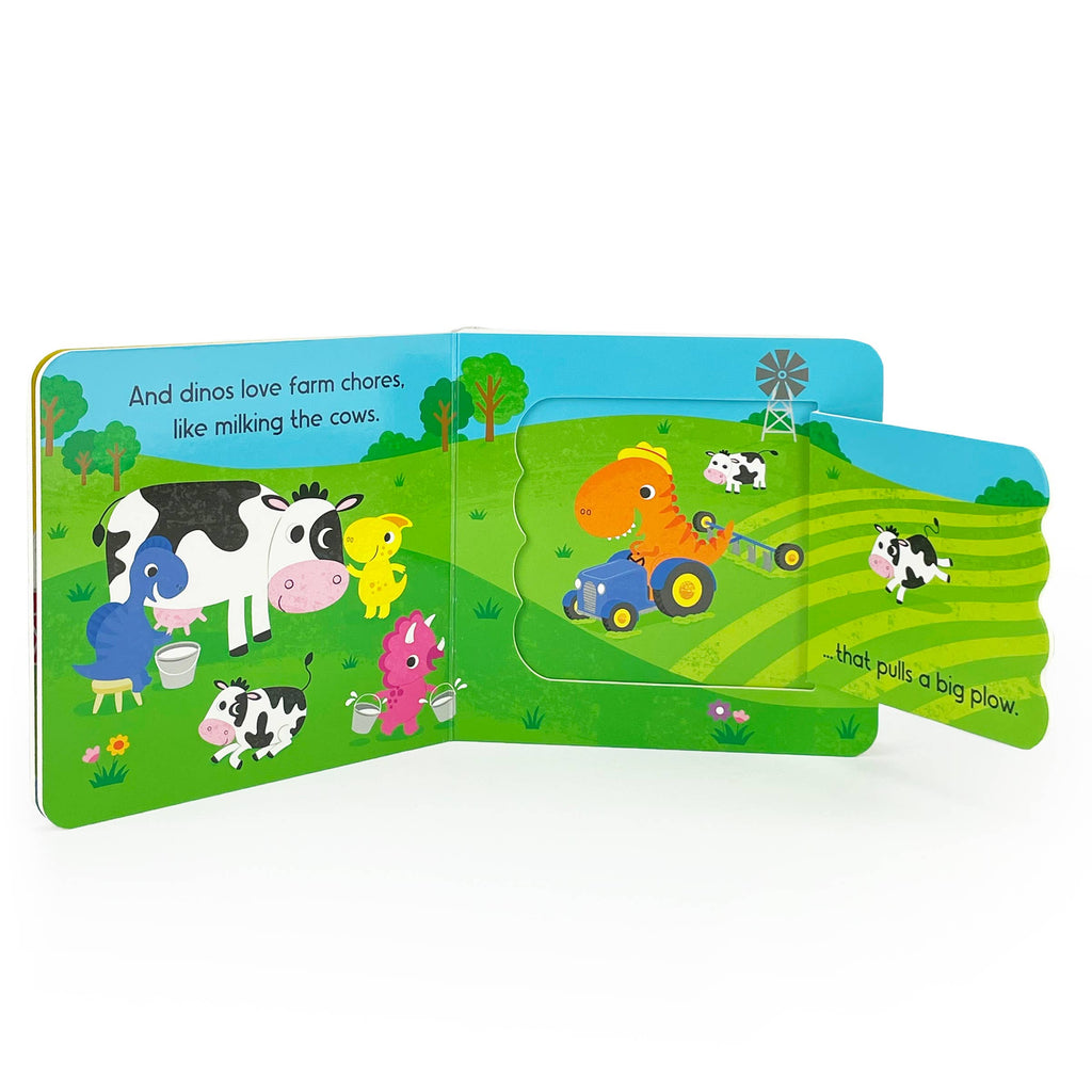 Dinos Love Tractors Farm Lift-a-Flap Board Book