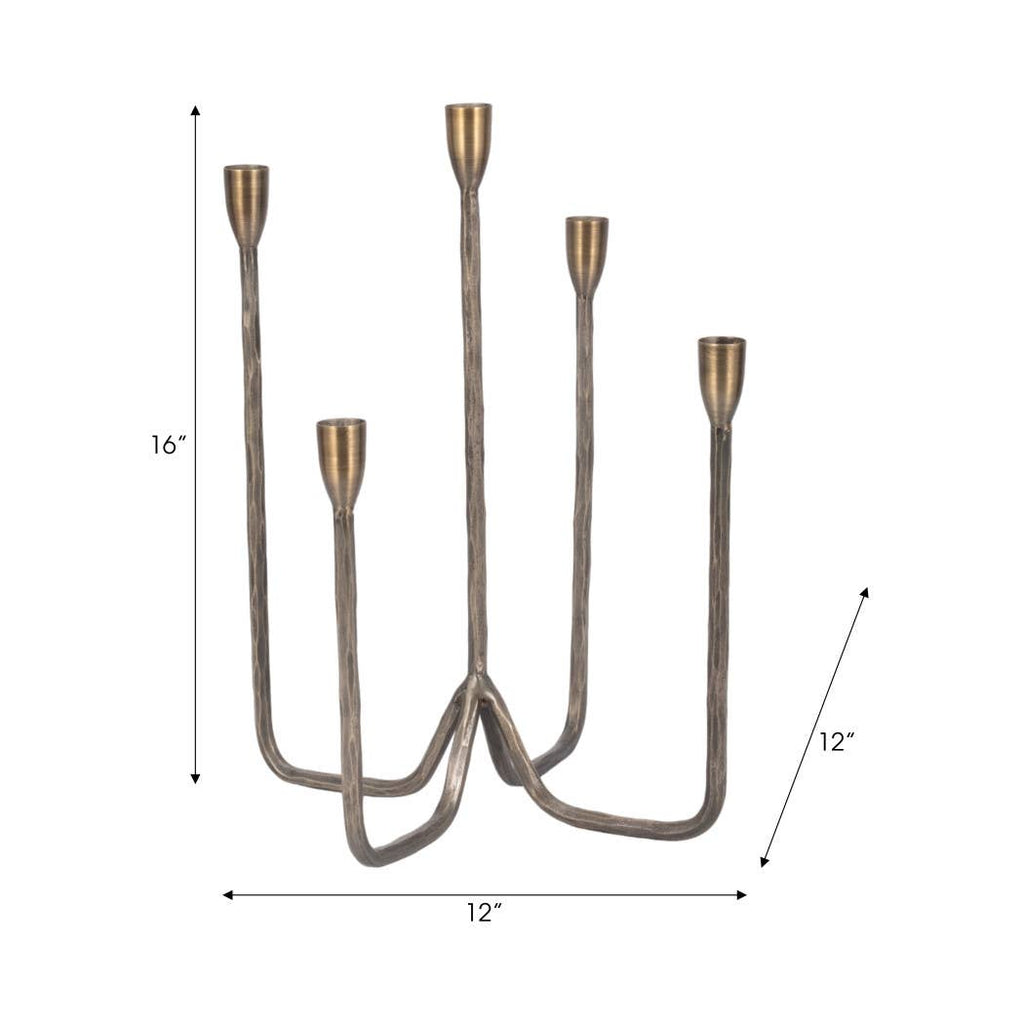 Metal Forged Five-Taper Candle Holder