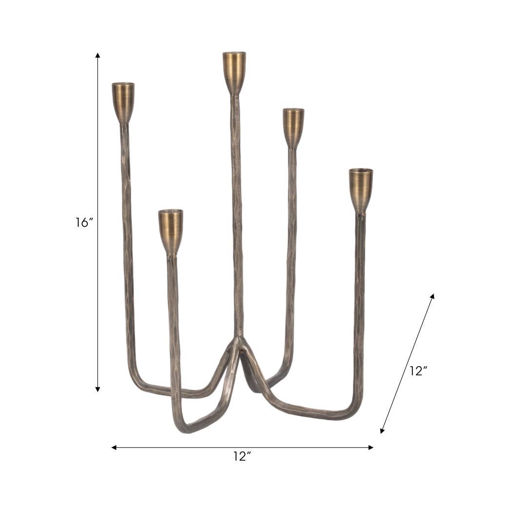 Metal Forged Five-Taper Candle Holder