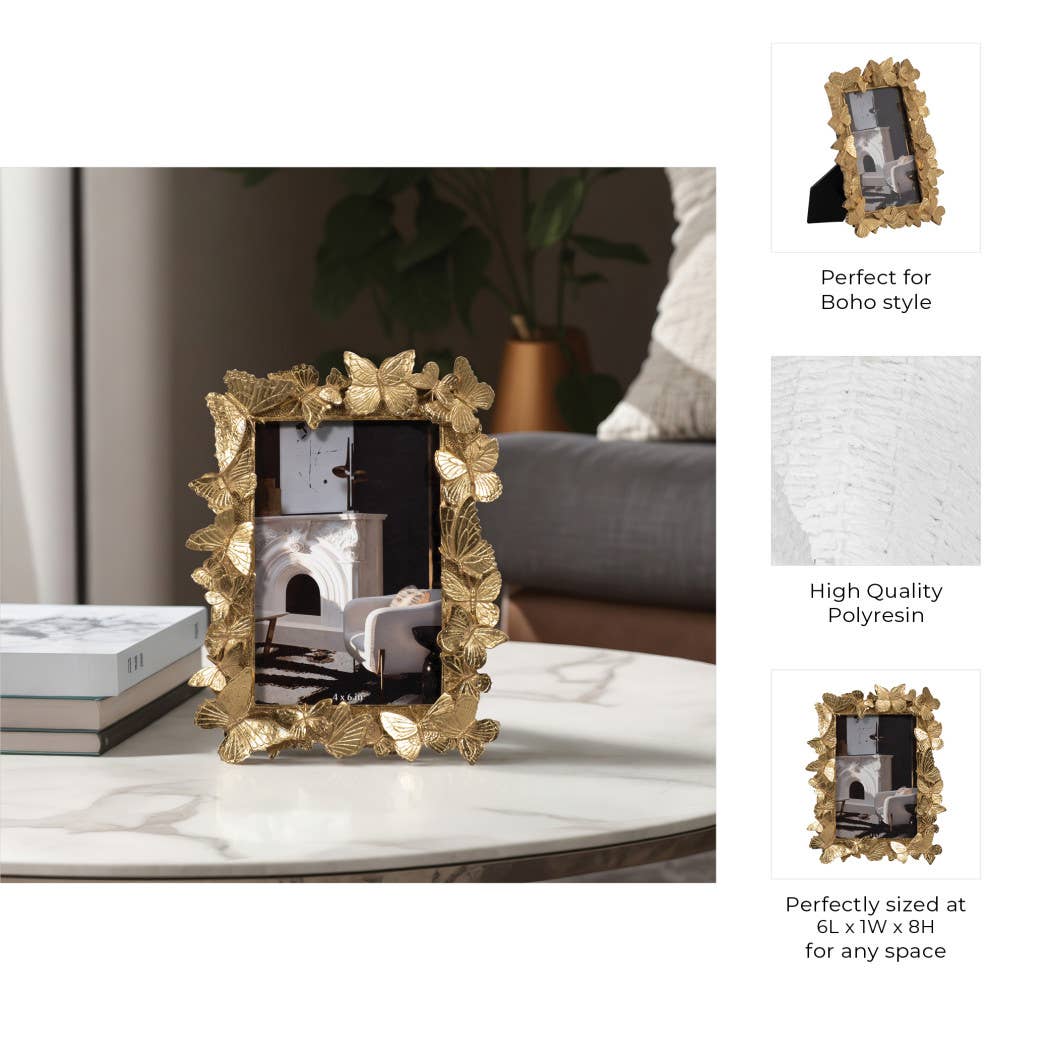 Gold Resin Butterflies Border