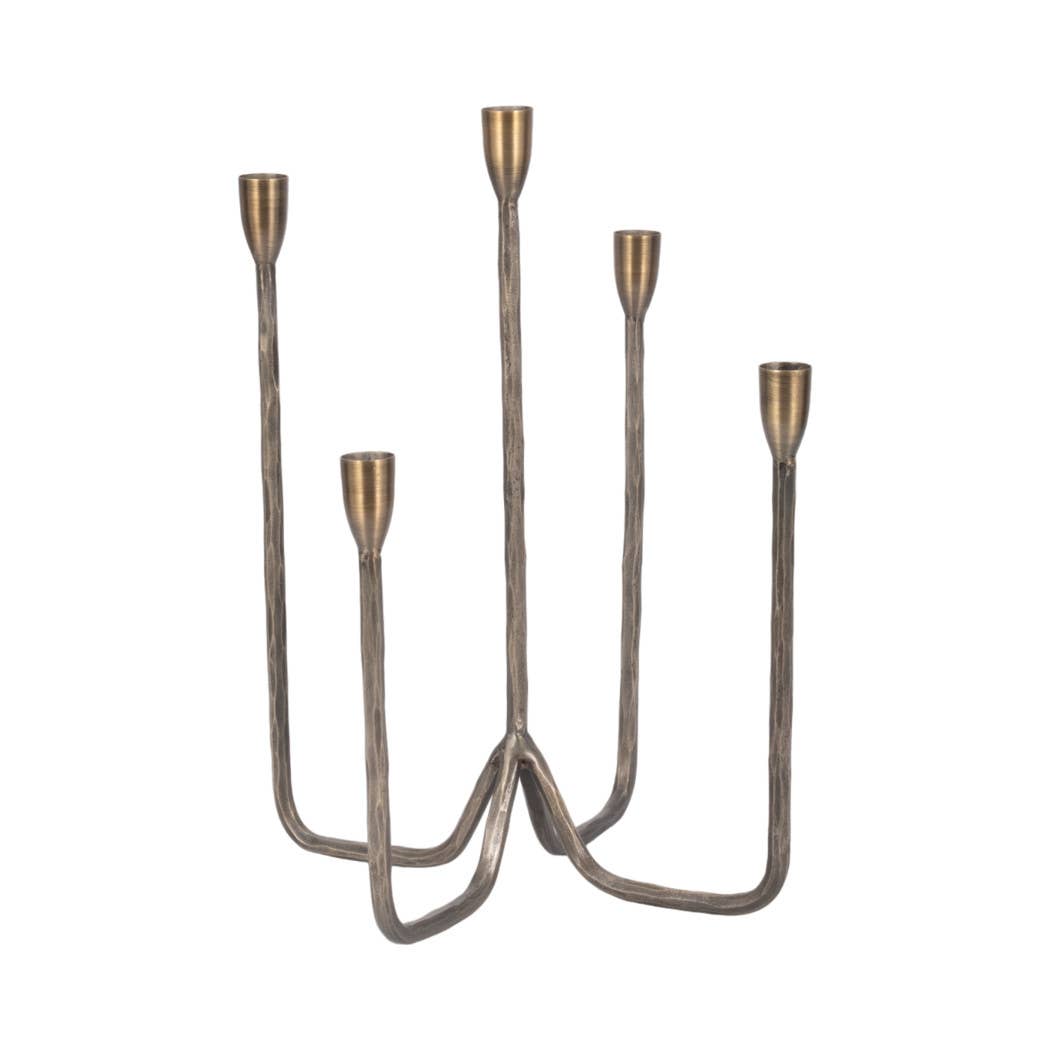 Metal Forged Five-Taper Candle Holder