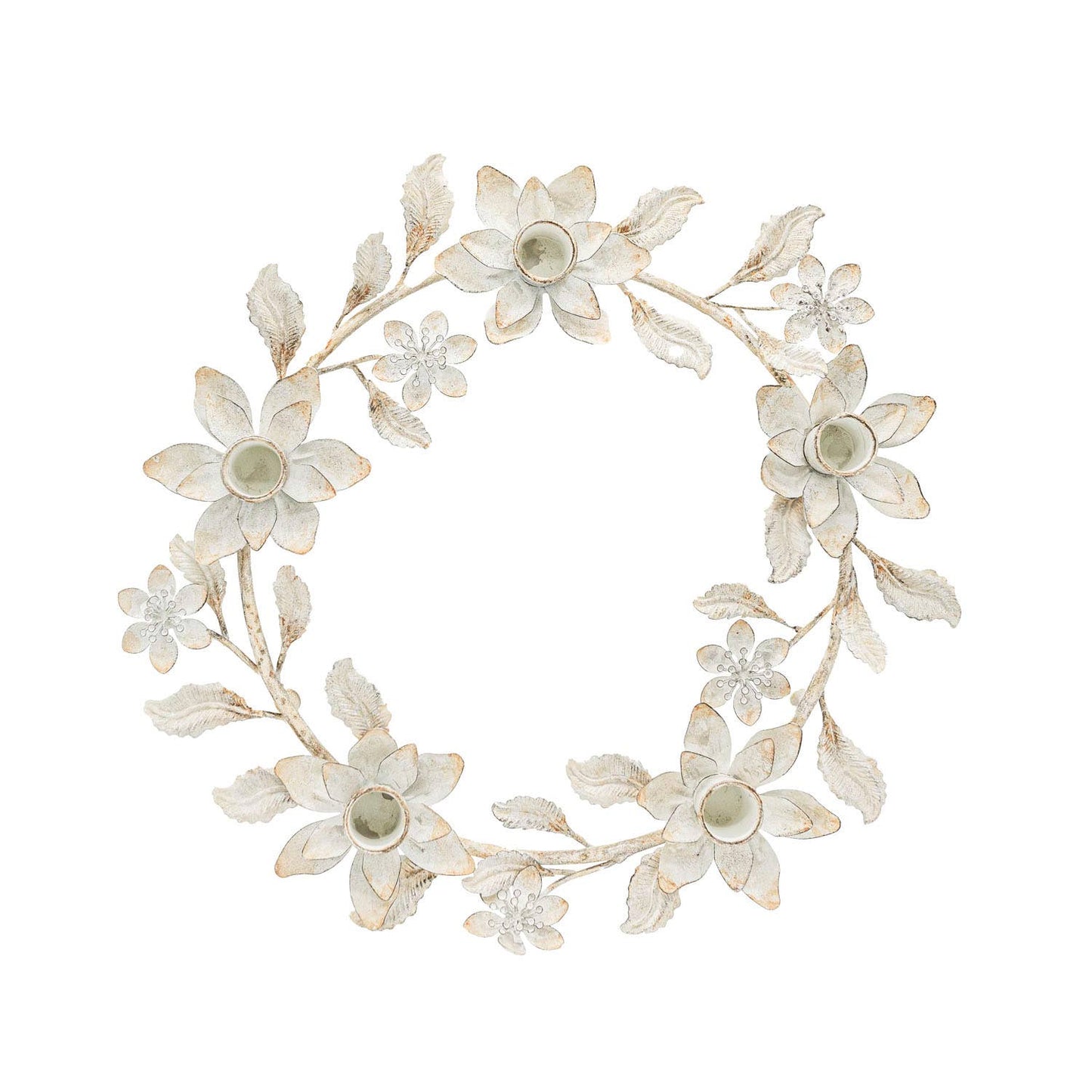 Floral Wreath 5 Taper Candle Holder