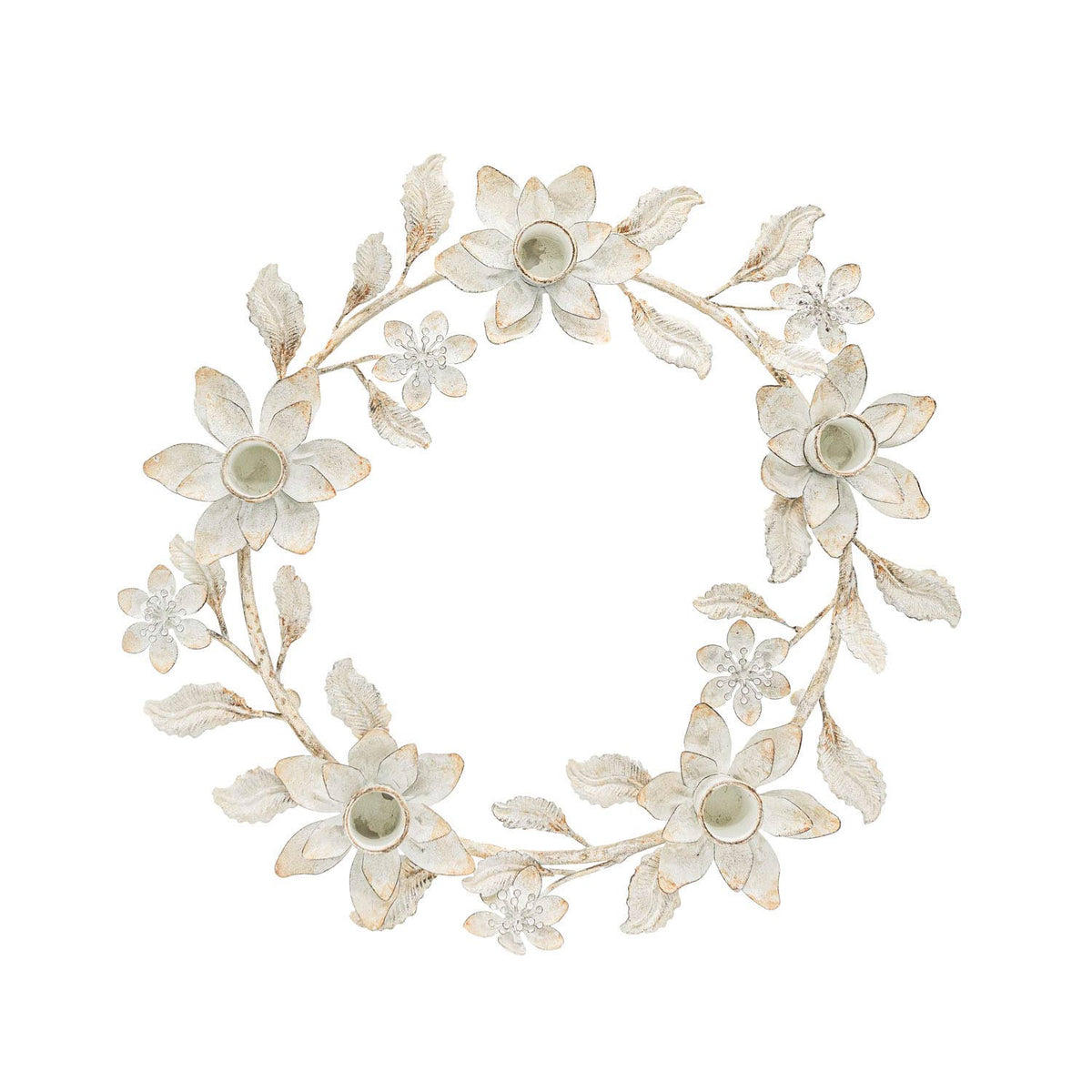 Floral Wreath 5 Taper Candle Holder