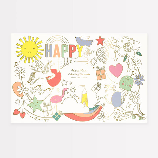 Happy Icons Colouring Placemats