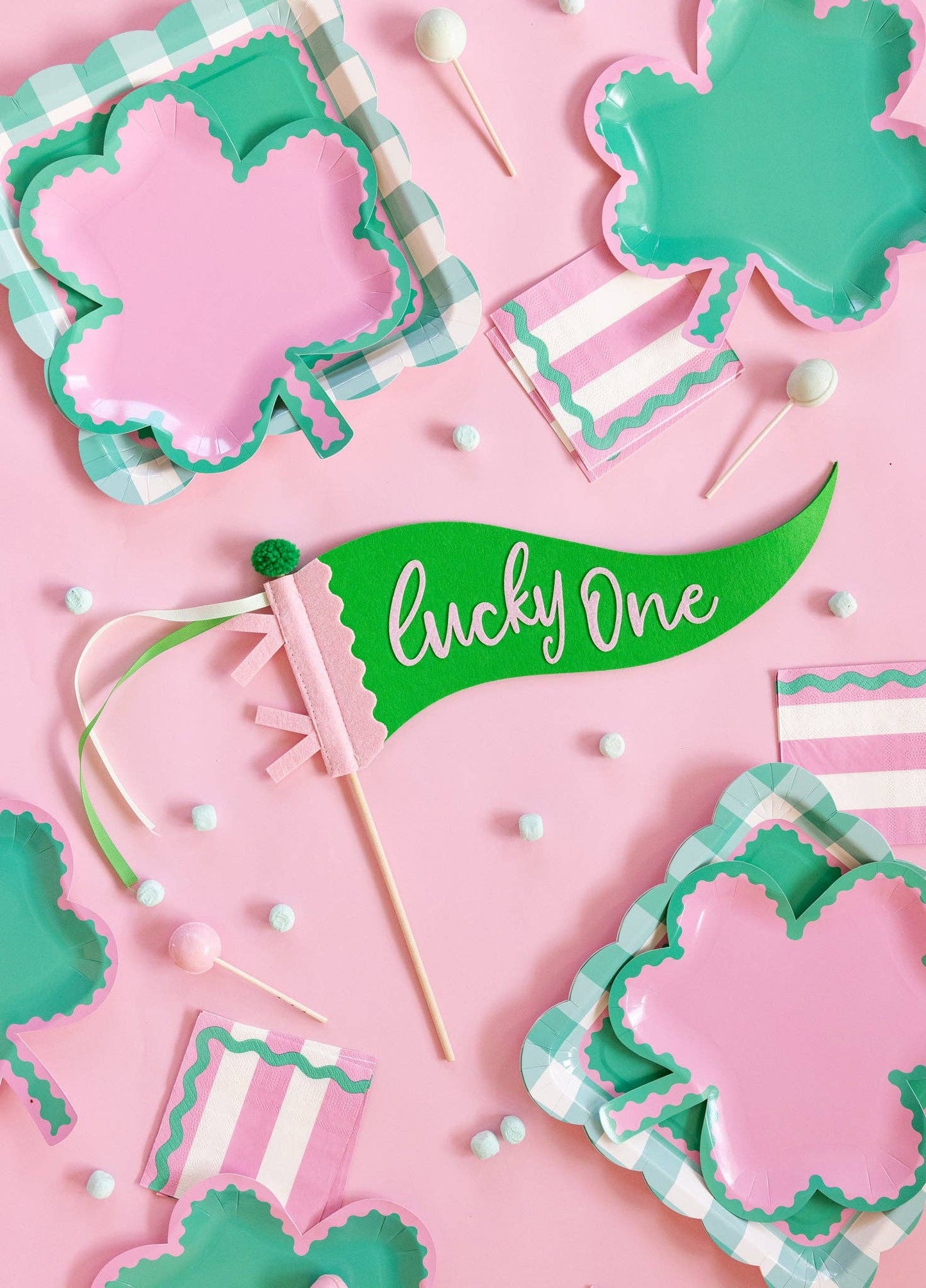 Pink and Green Stripes Napkin