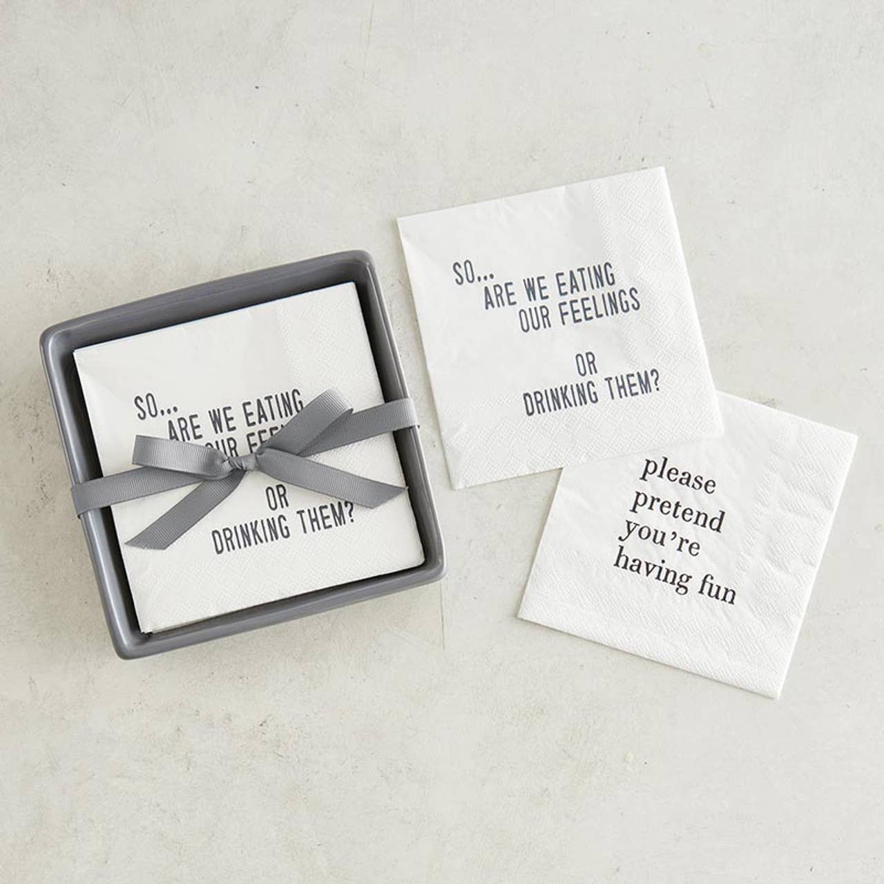 Ceramic Napkin Tray + Napkins - So Are We