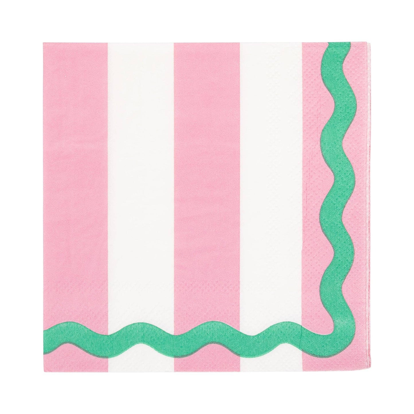 Pink and Green Stripes Napkin