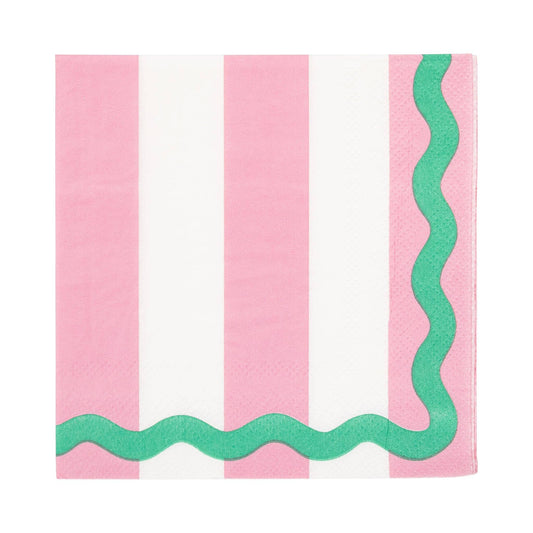 Pink and Green Stripes Napkin