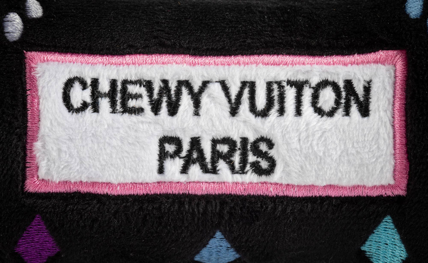Black Chewy Vuiton Bone Dog Toy