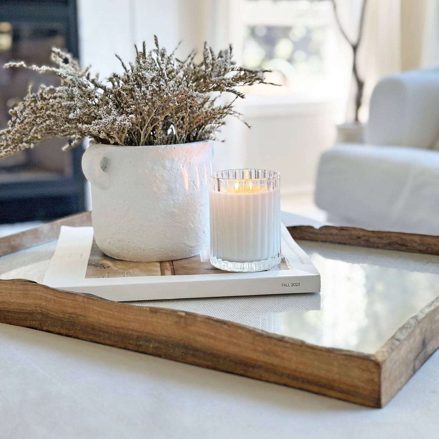 Champagne + Sugar Fluted Coconut Wax Candle