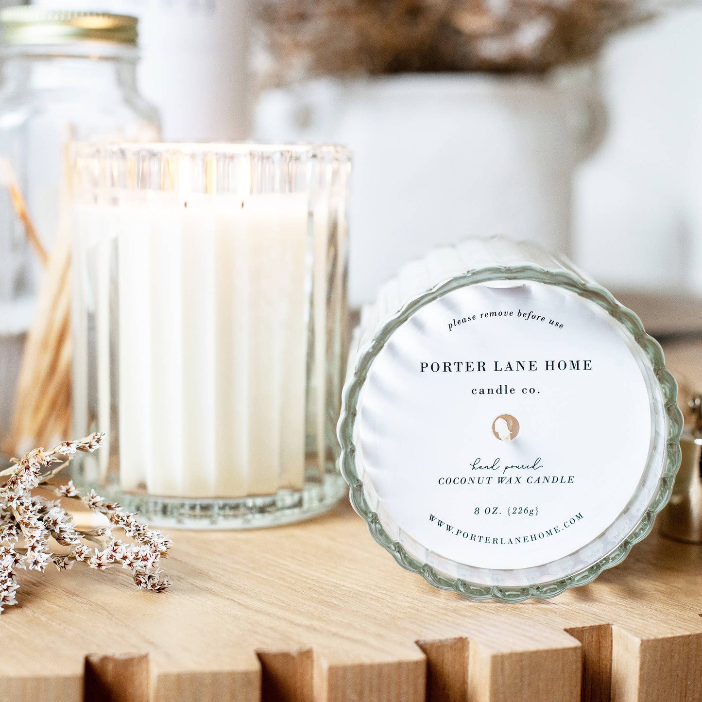 Lemon + Honey Fluted Coconut Wax Candle