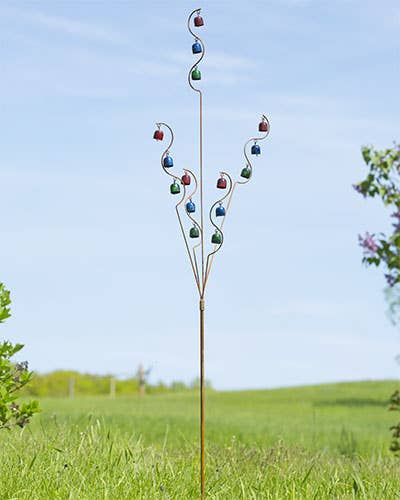 Multicolor Bell Spiral Garden Stake