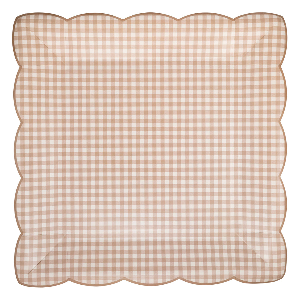 Light Brown Gingham Plate