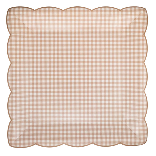 Light Brown Gingham Plate