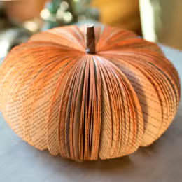 Book Pumpkin, Rustic Orange, Fall and Halloween Decor